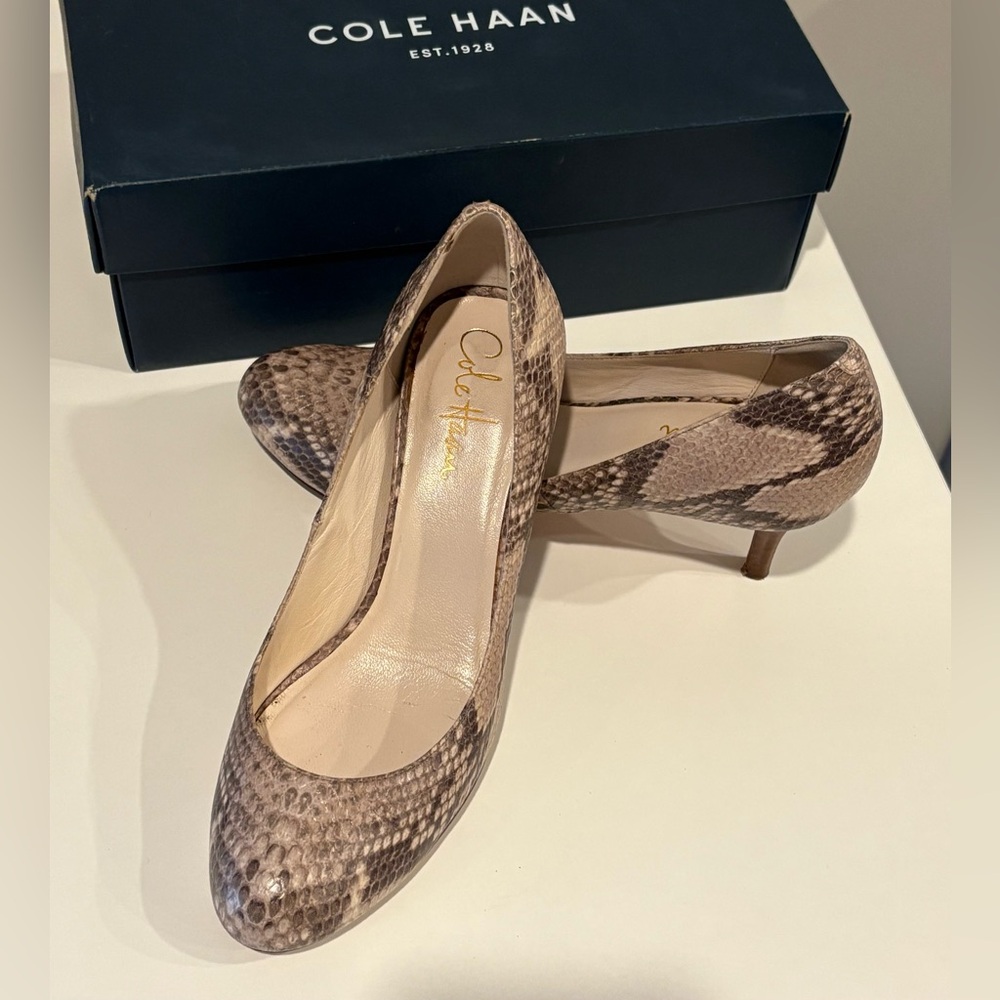 Cole Haan Women's Snakeskin Pumps - Brown